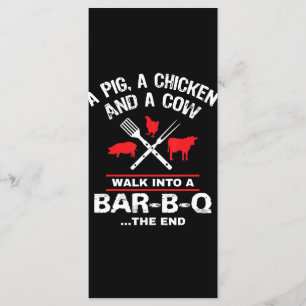 Menu Uma Vaca De Frango De Porco Caminha Para Um CHURRA