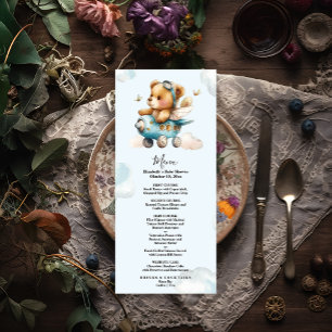 Menu Urso de pelúcia de cor aquática