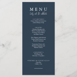 Menu Vamos Azul Elegante no Casamento da Calliografia