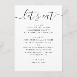 Menu Vamos comer. Argumento de casamento moderno, preto