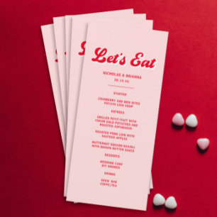 Menu Vamos Comida no Casamento Vermelho e Rosa