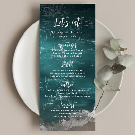 Menu Vamos Eat Abstrato moody ocean casamento