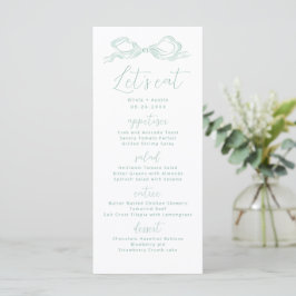 Menu Vamos Eat Light Green Hand Drawn Casamento de Arco