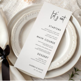 Menu Vamos Minimalista de Script Moderno Eat White Wedi