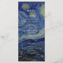 Menu Van Gogh Starry Night Weding