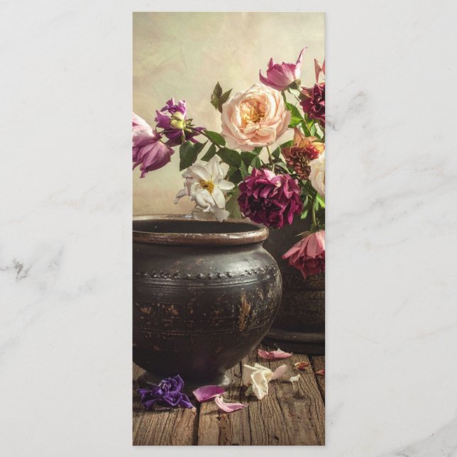 Menu Vaso antigo com flores (Frente)