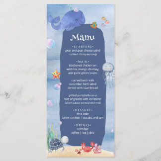 Menu Vejo você em breve criatura de animais marinhos az