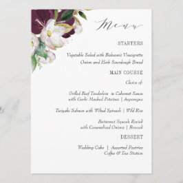 Menu Velvet Magnolia Typografia Casamento ou Janto