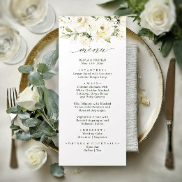 Menu Verde elegante rosa Janto do casamento