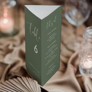 Menu Verde Elegante Sage Escuro Triplo da Tabela