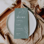 Menu Verde Floral Sage<br><div class="desc">Os convites para casamentos são caracterizados por estilo 'boho', trabalho de arte floral e cores naturais de sábio, com uma mistura de diferentes estilos de fonte, muitas vezes em diferentes tamanhos, para criar um aspecto único e eclético que faz da estética natural desses convites. Impresso em estoques de cartolina de...</div>