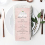 Menu Vestido Floral Elegante Quinceanera<br><div class="desc">Este belo cardápio é perfeito para o seu próximo evento! Edite facilmente os itens de menu e exiba este belo design em cada placa! Veja a coleção inteira para mais itens correspondentes!</div>