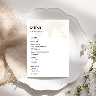 Menu Viagem de Destino Chá de panela de casamento do Wo