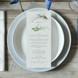 Menu Vidro do Mar Verde Elegante Eucalyptus Elegante