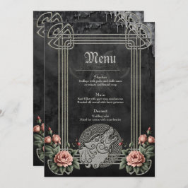 Menu Viking Wolf & Rosas. Cabeça de lobo estilizada