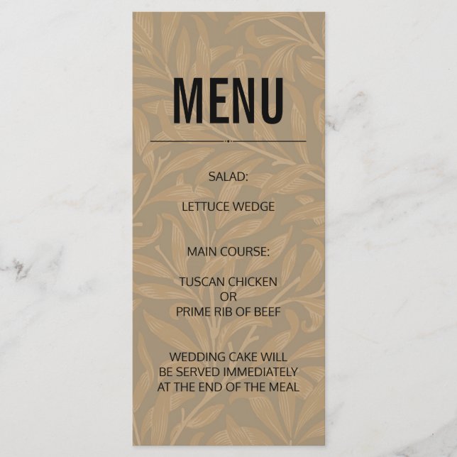 Menu Vintage 1844 casamento de Casamento Vitoriano (Frente)