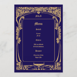 Menu Vintage Art Nouveau Style Wedding