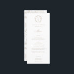 Menu Vintage Beige Crest Monograma Floral Casamento<br><div class="desc">Monograma de Crest da Era da Regência Vintage,  menu de casamento. Vintage inspirou crista barroca com tipografia bege coordenadora. Recursos,  elegante padrão floral do Jardim Chinoiserie com apoio.</div>