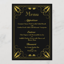 Menu Vintage Black Gilded Age Casamento