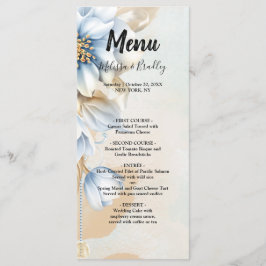Menu Vintage Blue floral Wedal