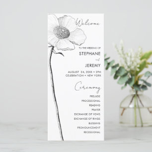 Menu Vintage Botanical Line Art Weding Program