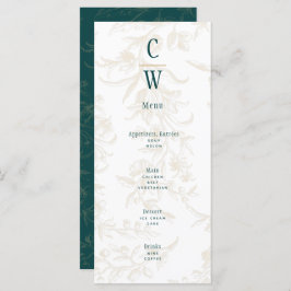 Menu Vintage BOTANICAL TEAL DOURADO Casamento