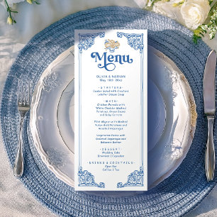 Menu Vintage Chinoiserie Antique Frame Janta de casamen