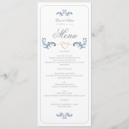 Menu Vintage Dusty Blue Weding