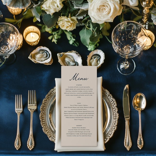 Menu Vintage French Countryside Wedding Blue Toile (Criador carregado)