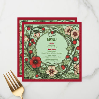 Menu Vintage Garden Art Nouveau Wedding