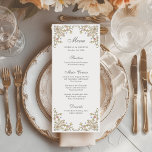 Menu Vintage Garden | Casamento Colorido de Luxo<br><div class="desc">Estes cartões de cardápio de casamento ou cartões de janto de ensaio, incríveis e bonitos, apresentam um estilo antigo, enquanto barroco barroco ilustrado com flores coloridas e folhas em tons sutis de pêssego, rosa, roxo, verde e neutrais em um fundo branco. Um olhar caprichoso que também lembra o estilo Art...</div>