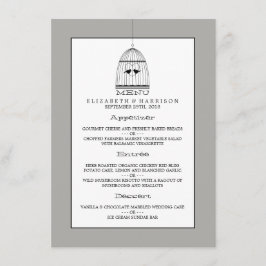 Menu Vintage Heart Birdcage