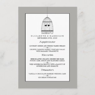 Menu Vintage Heart Birdcage