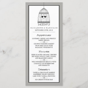 Menu Vintage Heart Birdcage