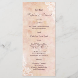Menu Vintage Lace Rosas Old Paper Weding