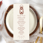 Menu Vintage Lanterna Terracotta Casamento Russo<br><div class="desc">Imagem de Terracotta de uma lanterna petrolífera vintage</div>