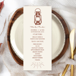 Menu Vintage Lanterna Terracotta Casamento Russo