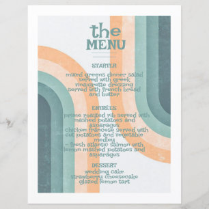 Menu Vintage Rainbow Wedding dos anos 70