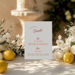 Menu Vintage Red & Ivory Wedding (Assinatura Beber<br><div class="desc">Com uma sensação de calor e tons suaves de vermelho e marfim, este design dá um tom de boas-vindas para sua celebração. Ele apresenta graciosamente as suas bebidas de assinatura, harmonizando com a sua decoração e guiando suavemente os seus convidados através das suas seleções curadas. Personalize este sinal elegante, clique...</div>