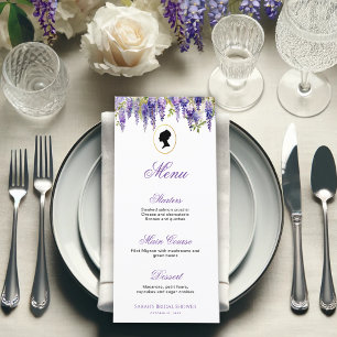 Menu Vintage Regency Lady Purple Wisteria Chá de panela