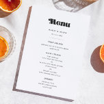 Menu Vintage Retro Script Wedding<br><div class="desc">Escolha uma safra retrô para a sua papelaria de casamento. Tema clássico de preto e branco,  mas trendy,  vai se adequar a todas as suas necessidades. Facilmente personalizável,  você altera a cor do texto ou o plano de fundo conforme desejar.</div>
