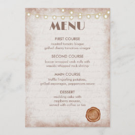 Menu Vintage Rustic Watercolor Lights Romântica String