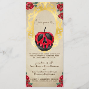 Menu Vintage Snow White Fairytale Veneno Maçã