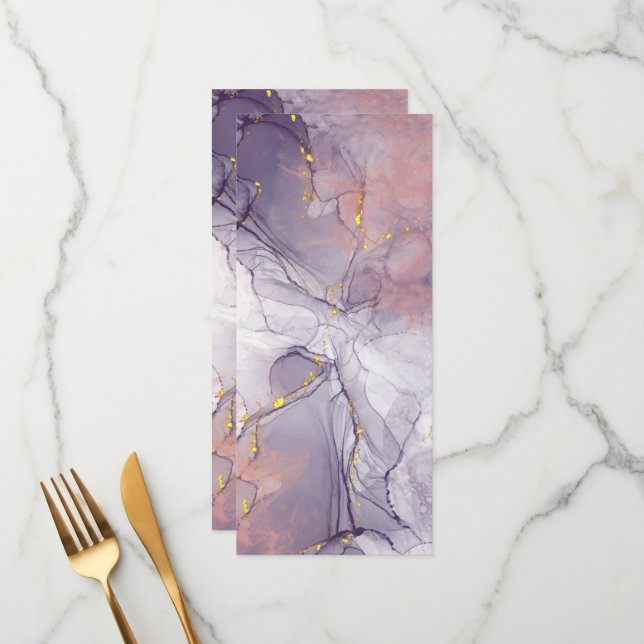 Menu Violet and Gold Marble (Frente/Verso In Situ)