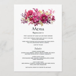 Menu Viva Magenta Floral Wedding