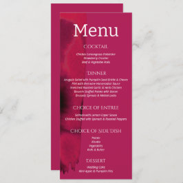 Menu Viva Magenta Modern Wedding