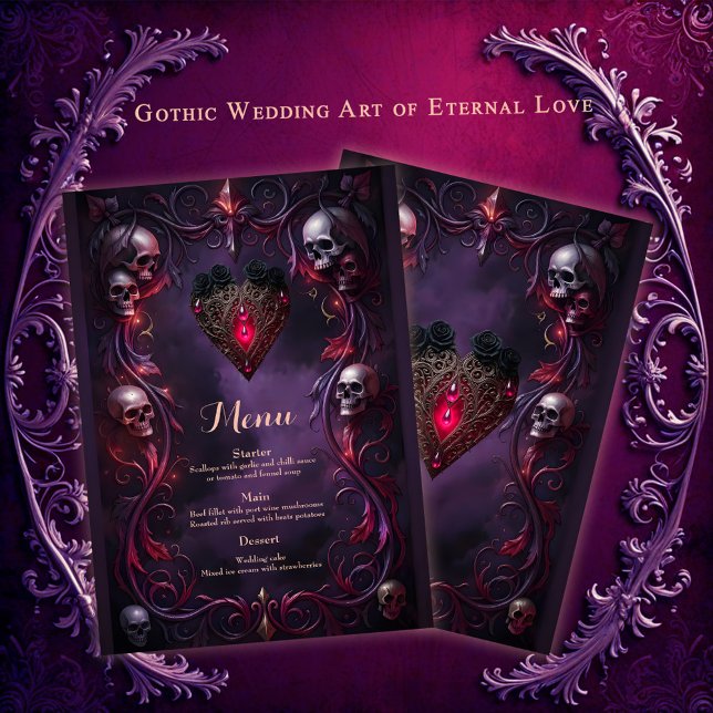Menu Vows Beyond the Veil – Gothic Wedding Art  (Criador carregado)