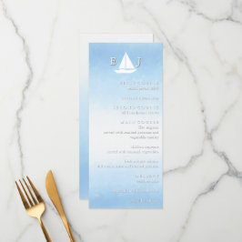 Menu Water Meets Sky Watercolor Wedding