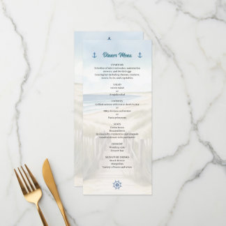 Menu Watercolor Beach, Coastal New England Wedding