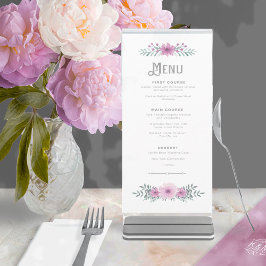 Menu Watercolor Buquê Wedding Lilac ID654